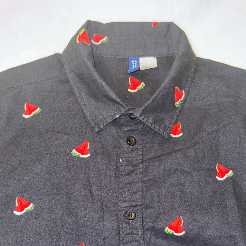 Divided Blue Shirt with Red Watermelon Pattern. Size Small - Picture 8 of 8